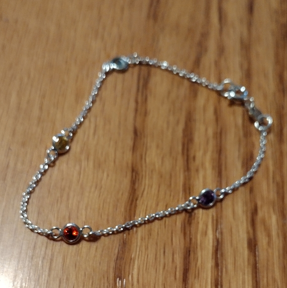 Sterling 4 gem bracelet - Picture 16 of 16